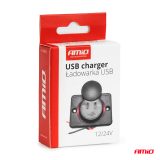 AMiO laadija 2 x USB-C, 12/24 V, punane taustavalgus | HL Autoosad
