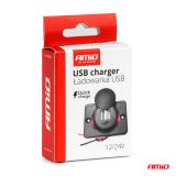 AMiO laadija 2 x USB, 12/24 V, punane taustavalgus | HL Autoosad