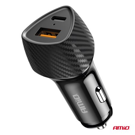 AMiO laadija USB-A ja USB-C, 38 W, 12/24 V | HL Autoosad