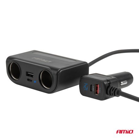 AMiO laadija USB-C ja USB-A, QC 3.0, PD 3.0, 120 W | HL Autoosad