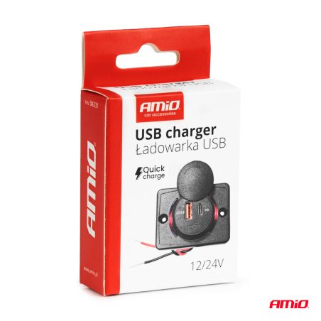 AMiO laadija USB ja USB-C pesaga, 12/24 V | HL Autoosad