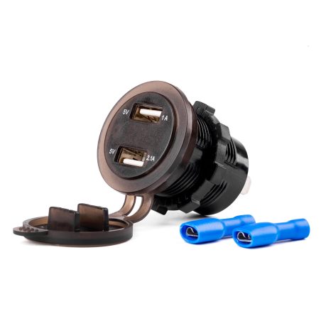 AMiO laadija voltmeetriga, 2 x USB, 12/24 V | HL Autoosad