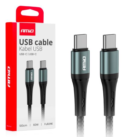 AMiO laadimisjuhe USB-C – USB-C, 60 W, 100 cm | HL Autoosad