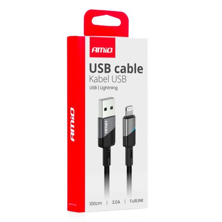 AMiO laadimisjuhe USB – Lightning, 3 A, 100 cm | HL Autoosad