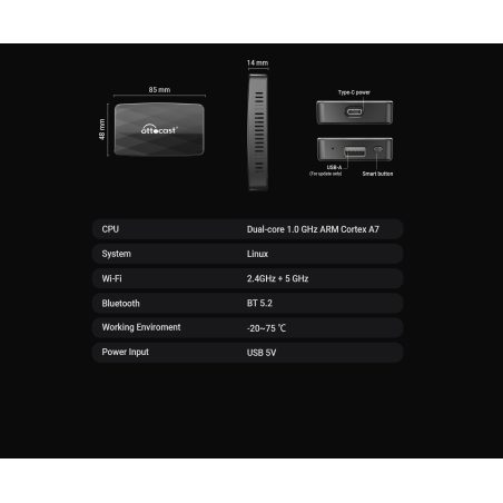 Ottocast MX juhtmevaba CarPlay/Android Auto adapter | HL Autoosad