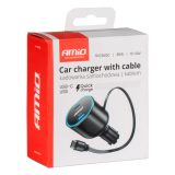 AMiO Quick Charge autolaadija USB-C kaabliga | HL Autoosad
