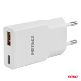AMiO GaN seinalaadija USB-C ja USB-A, 20 W, 230 V | HL Autoosad