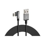 Lampa USB-C-kaabel 90° otsikuga, 2 m, must | HL Autoosad