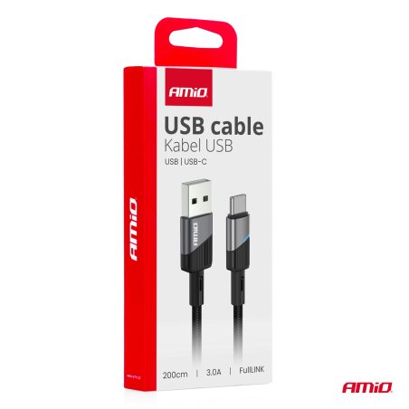 AMiO kaabel USB-A – USB-C, 3 A, 200 cm | HL Autoosad