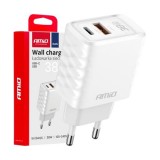 AMiO USB-A + USB-C 38 W laadija | HL Autoosad