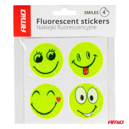 AMiO fluorestseeruvad Smile kleebised, 4 tk | HL Autoosad