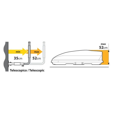 Lampa katuseboksi hoidja seinale, 2 tk, 35–52 cm | HL Autoosad