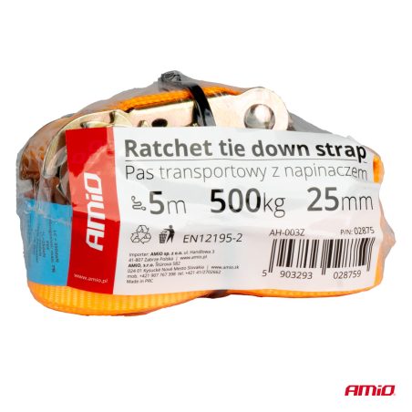 AMiO koorma kinnitusrihm 5 m, laius 2,5 cm, 500 kg | HL Autoosad