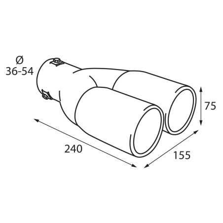 Lampa summutiotsik TS-23 38–48 mm,, duubel | HL Autoosad