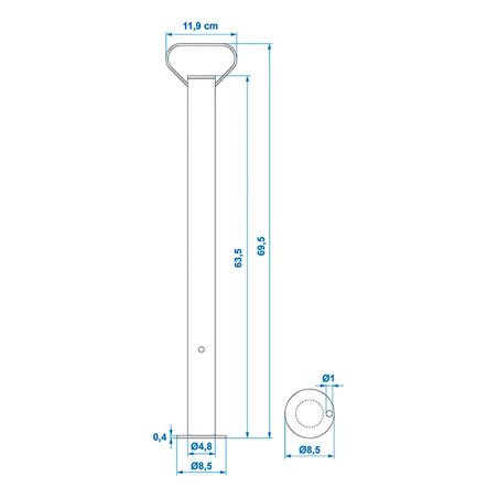 Tugipost 48 mm 70 cm | HL Autoosad