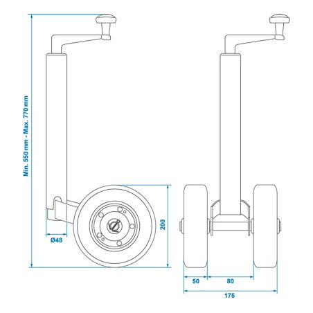ProPlus haagise tugiratas 48 mm 2 x täiskummist | HL Autoosad