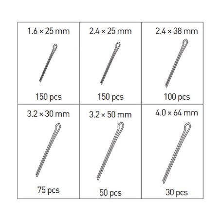 Högert splintide komplekt 1,6–4 mm, 555 tk (HT8G504) | HL Autoosad