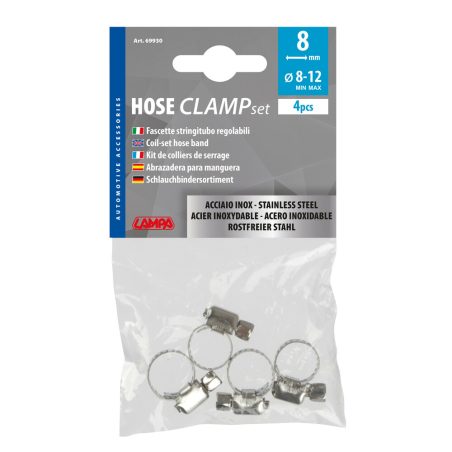 Lampa voolikuklambrid Ø 8–12 mm, laius 8 mm, 4 tk | HL Autoosad