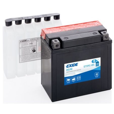 Exide 12 V 9 Ah YTX9C-BS AGM 135 x 75 x 139 (+/-) | HL Autoosad