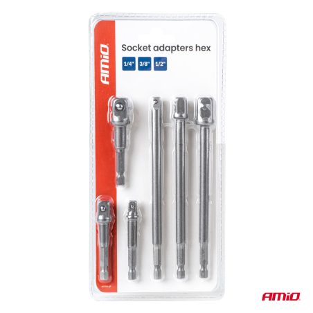 AMiO padruniadapterite komplekt HEX 1/4" – 1/4", 3/8" | HL Autoosad