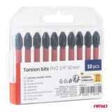 AMiO torsioonotsikud PH2 1/4″ 50 mm, 10 tk | HL Autoosad