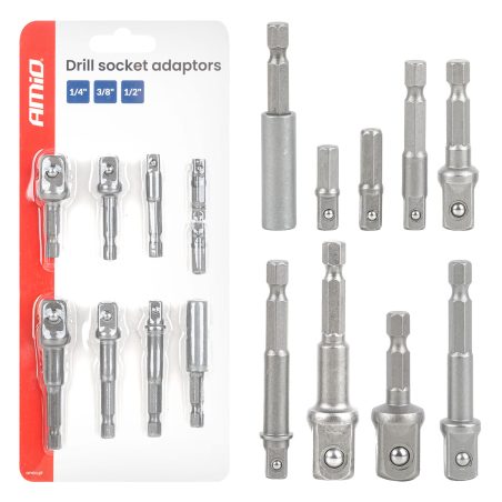 AMiO padruniadapterite komplekt 1/4", 3/8", 1/2", 9 | HL Autoosad
