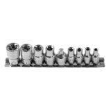 Högert E-Torx padrunite komplekt 1/4" ja 3/8", 9 osa | HL Autoosad