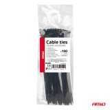 AMiO kaablisidemed 2,5 x 200 mm, must, 100 tk (02152) | HL Autoosad
