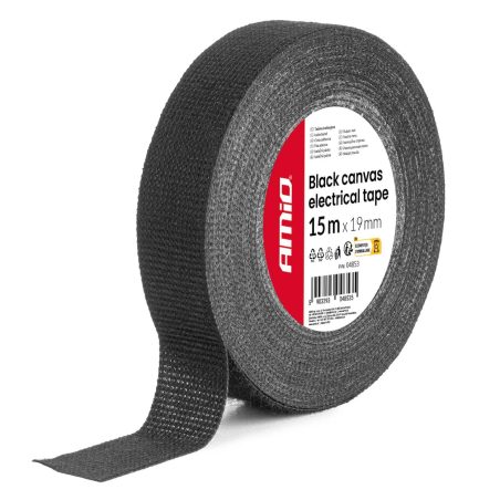 AMiO must tekstiilist elektriteip 19 mm x 15 m x 0,4 mm | HL Autoosad
