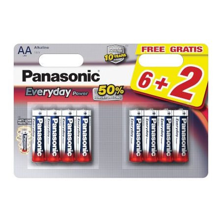 AA(6 + 2)Everyday Panasonic patarei | HL Autoosad