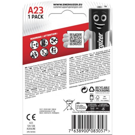 Patarei Energizer A23/E23 A, 1 tk | HL Autoosad