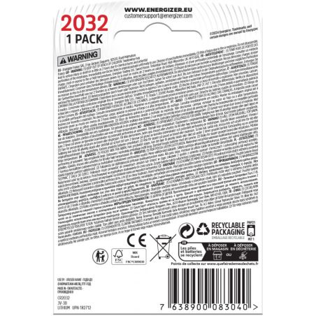 Patarei Energizer Lithium CR2032, 1 tk | HL Autoosad