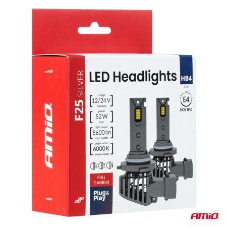 AMiO LED pirnid F25 HB4 9006 52 W 12 V 24 V CANbus | HL Autoosad