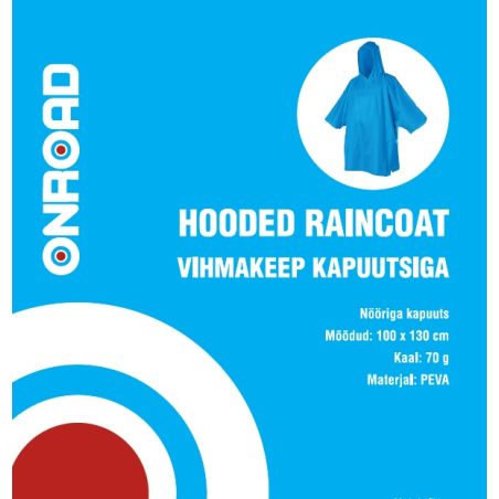 Onroad vihmakeep kapuutsiga 100 x 130 cm | HL Autoosad