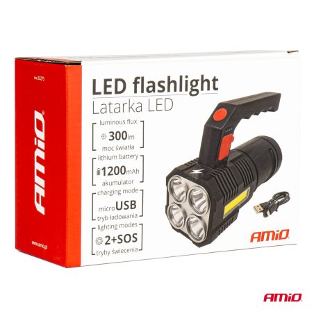 AMiO LED taskulamp 4 režiimi 300 lm laetav | HL Autoosad