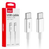 AMiO laadimiskaabel valge USB-C-USB-C 60 W 100 cm | HL Autoosad