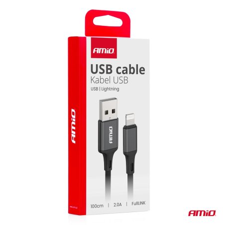 AMiO laadimiskaabel USB-A - Lightning iphone 2 A 100 | HL Autoosad