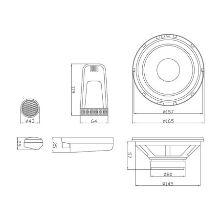 Blow autokõlarite komplekt filtritega 165 mm 150 W | HL Autoosad