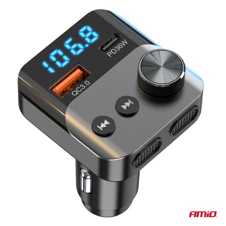 AMiO FM-transmitter ekraaniga, Bluetooth, 1 x USB-A, 1 | HL Autoosad