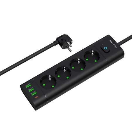 Blow pikendusjuhe 4-pesaga + 3xUSB + USB-C + lüliti | HL Autoosad
