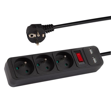Blow pikendusjuhe 3-pesaga + 2xUSB maandusega + lüliti | HL Autoosad