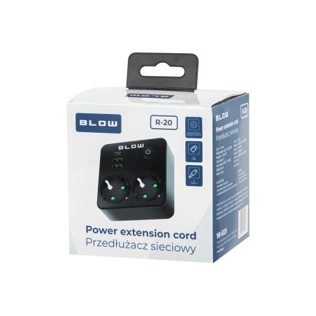Blow jaotur 2 x 230 V pesa, 2 USB ja USB-C, must | HL Autoosad