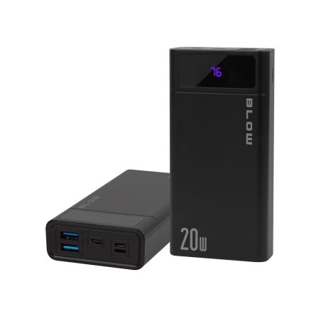 Blow akupank 20000 mAh, QC ja PD 20 W, ekraaniga, must | HL Autoosad