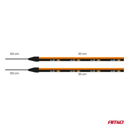 AMiO painduvad LED COB külgribad oranžid 2 x 30 cm 12 V | HL Autoosad