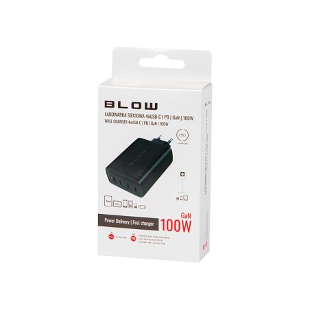 Blow seinalaadija USB-Cx4 PD 100 W GAN must | HL Autoosad