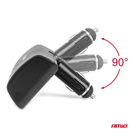 AMiO sigaretisüütaja hargmik 3-auguga 12/24 V 120 W 90° | HL Autoosad