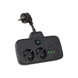 Blow pikendusjuhe kandiline 4xUSB 1xUSB-C 0,1 m must 2 | HL Autoosad