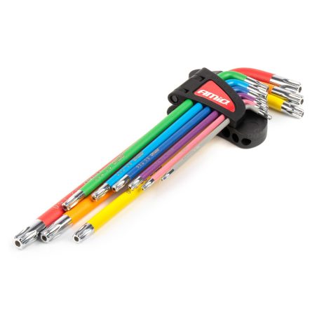 AMiO torx L-võtmed S2 "Extra Long" värvilised, 9 tk | HL Autoosad