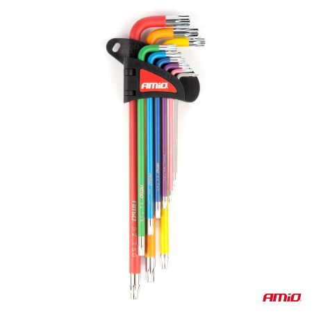 AMiO torx L-võtmed S2 "Extra Long" värvilised, 9 tk | HL Autoosad