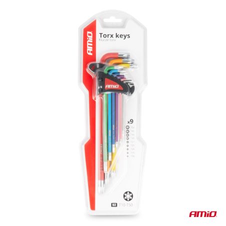 AMiO torx L-võtmed S2 "Extra Long" värvilised, 9 tk | HL Autoosad
